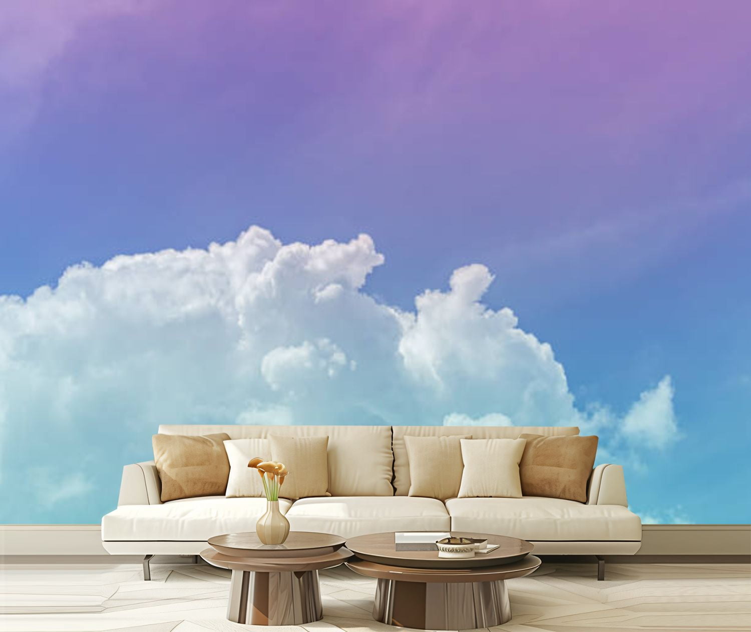Peel and Stick Canvas Wallpaper sky nature Modern Art Wall Mural Decor ...