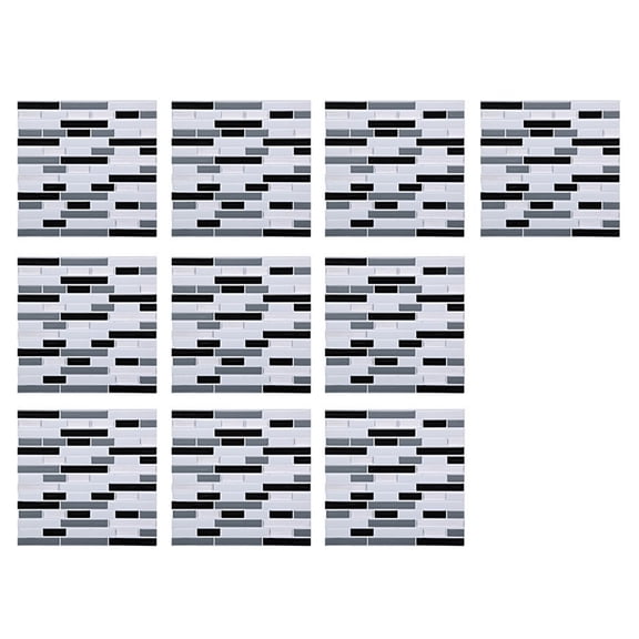 Peel and Stick Ceramic Tile Paste, 3D Lattice Crystal Wall Sticker for Kitchen Bathroom, DIY Adhesive Decals, 10pcs