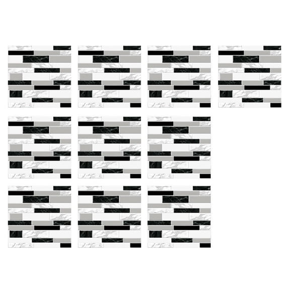 Peel and Stick Ceramic Tile Paste, 3D Lattice Crystal Wall Sticker for Kitchen Bathroom, DIY Adhesive Decals, 10pcs