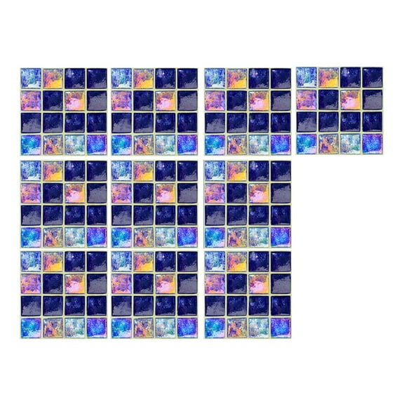 Peel and Stick Ceramic Tile Paste, 3D Lattice Crystal Wall Sticker for Kitchen Bathroom, DIY Adhesive Decals, 10pcs