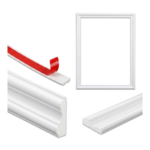 Peel and Stick Chair Rail Molding, PVC Home Wall Decor, 118.11 x 0.9 Inches