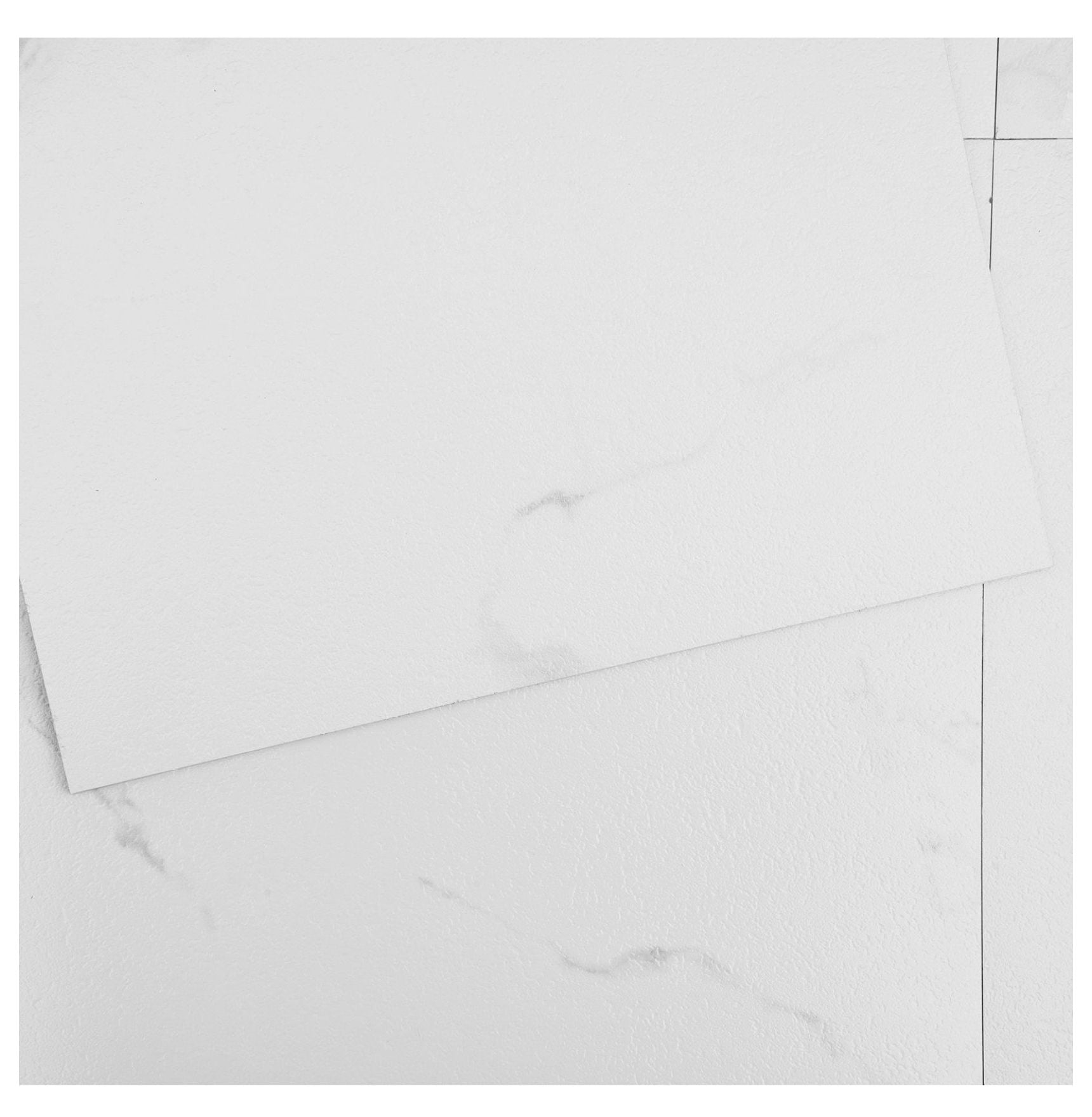 Peel and Stick Floor Tiles 12x12, 50 Pack White Marble Vinyl Tiles, 1.5mm Thick Self Adhesive Flooring for Kitchen, Bathroom, Bedroom DIY Home Decor