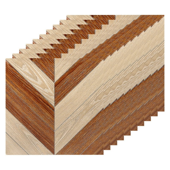Peel and Stick Floor Wall Tiles Sticker 10Pack 8"x8" Self-Adhesive Flooring Tiles for Home Decor Beige+Brown