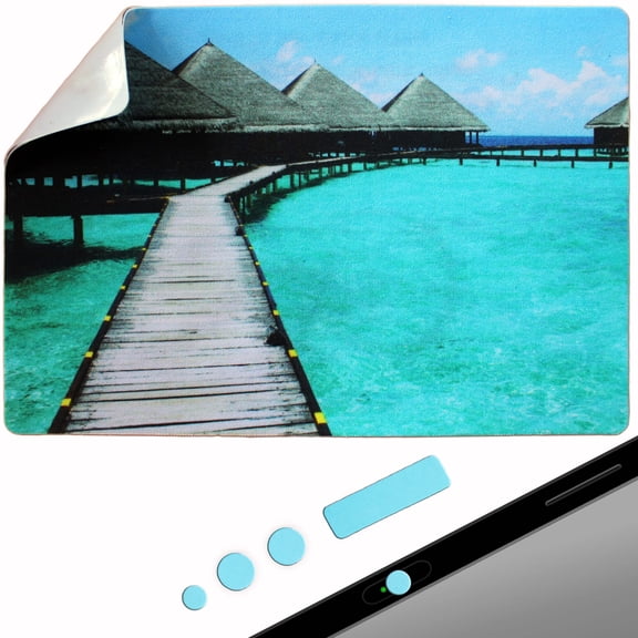 Peel and Stick Mouse Pad - Portable - Adhesive Stick on Bottom - Large Size Mouse Pads - Portable (XL - Beach)