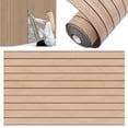 thumbnail image 1 of Peel and Stick PVC Slat Wall Panel, 118" x 15.75" Self Adhesive Faux Oak Wood Grain – 3D Soundproof Wall Panels for Walls & Ceilings, 1 of 7
