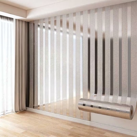 Peel and Stick PVC Slat Wall Panel 118"x15.75" Self-Adhesive Mirror-Finish Wallpaper Wall Panels for Living Room Bathroom and Kitchen