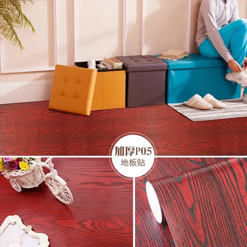 Peel and Stick Stickers Wood Grain Vinyl Floor Roll Stickers Waterproof