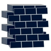 Peel and Stick Subway Tile Stick on Vinyl Wall Tiles Backsplash for Kitchen & Bathroom in Deep Blue (Pack of 10, Thicker Design)