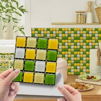 Peel and Stick Tile Waterproof Backsplash for Kitchen Tile Stickers Self-Adhesive Mosaic Floor Tile PVC Wall Tile DIY Tile Decals