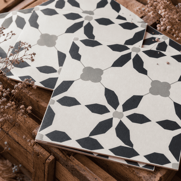 Peel and Stick Vinyl Floor Tiles Black 20 Tiles DIY Home Improvement