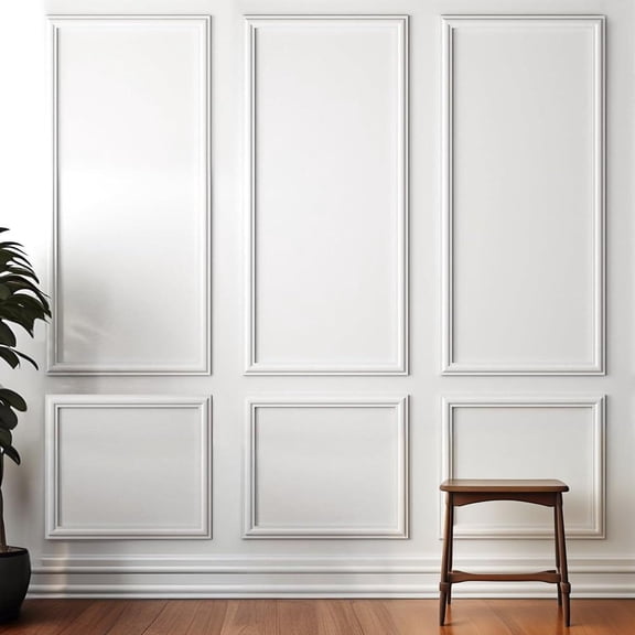 Peel and Stick Wall Molding Kit 3D002, 6 Sets Pre-cut Wainscoting Panels for Interior Home Decoration