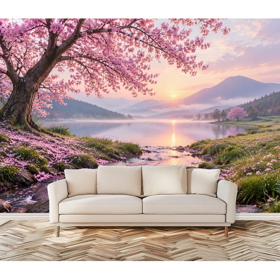 Spring Musical Notes Free Wall Paper Peel and Stick Wall Mural Colorful Musical Notes Vibrant Swirls ...