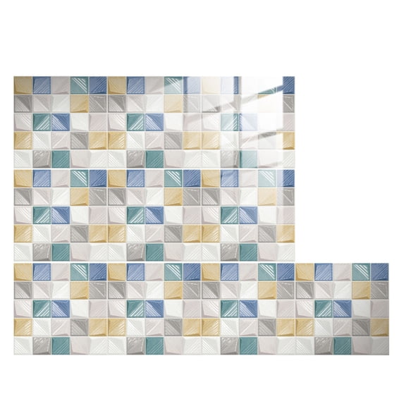 Peel and Stick Wall Stickers, 10-Pack Self Adhesive Mosaic Decals, Kitchen Backsplash Stove Countertop Heat Resistant Oil Proof Tiles, MELF