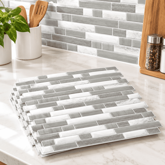 Peel and Stick Wall Tile, Mindful Gray, 10 Count, Thicker Self-Adhesive ...