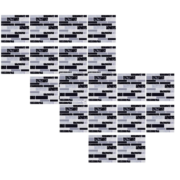 Peel and Stick Wall Tile, Waterproof Wall Border Stickers for Kitchen Bathroom, Removable Mosaic Backsplash (20Pcs)