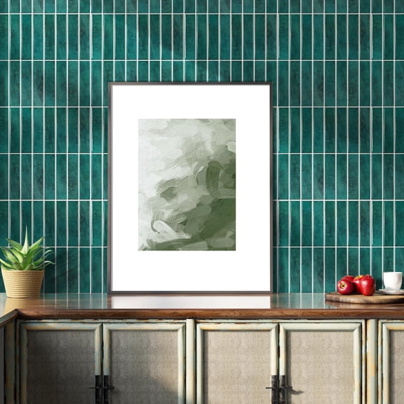 Peel and Stick Wall Tiles Turquoise Green 12" x 12" 10-Sheet Backsplash for Kitchen Bathroom Living Room RV