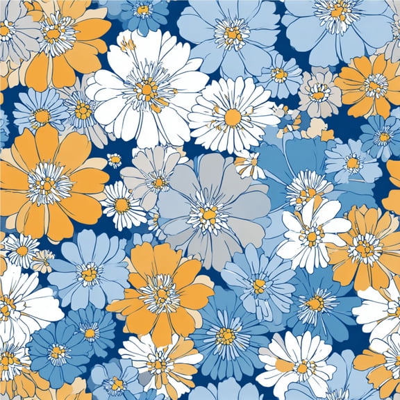 Peel and Stick Wallpaper 70s Retro Vintage floral Fabric Self Adhesive Removable Renter Friendly Contact Paper for Bedroom 24in x 118in