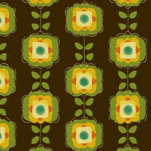 Peel and Stick Wallpaper 70s Retro flowers geometrical Self Adhesive Removable Renter Friendly Contact Paper for Bedroom 17.7in x 118in