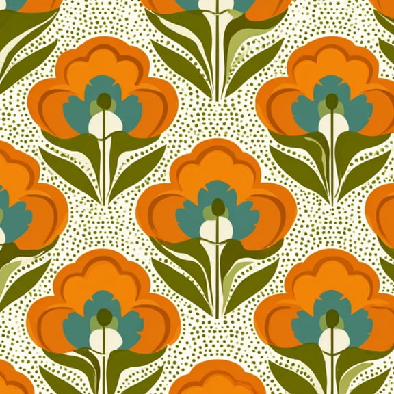 Peel and Stick Wallpaper 70s Retro vintage floral elements Self Adhesive Removable Renter Friendly Contact Paper for Bedroom 17.7in x 118in