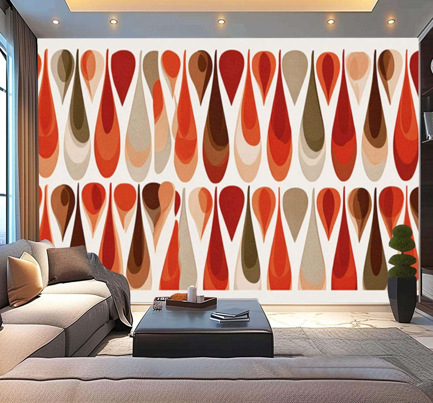 Peel and Stick Wallpaper Abstract Geometric Bold Shapes Vibrant Colors ...