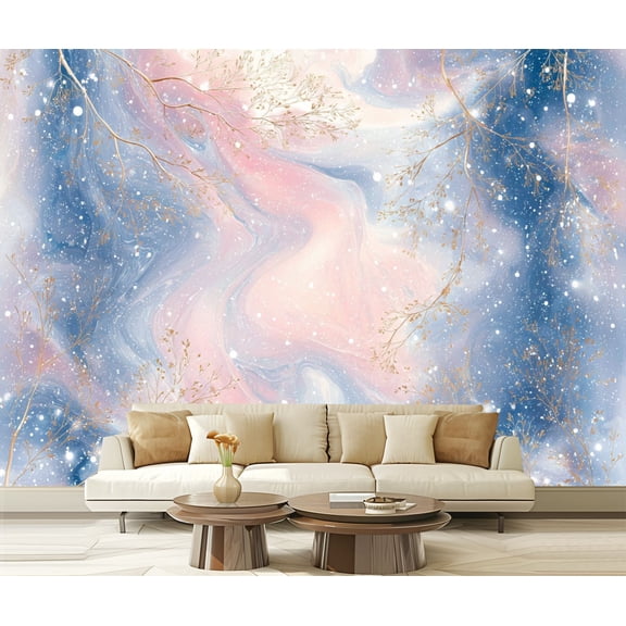 Peel and Stick Wallpaper Abstract Pink Blue Marble Modern Art Wall Mural Decor Self Adhesive and Removable 100in x 144in