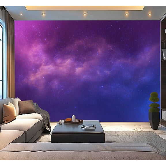 Peel and Stick Wallpaper Abstract galaxy shiny stars colorful clouds Modern Art Wall Mural Decor Self Adhesive and Removable 100in x 144in