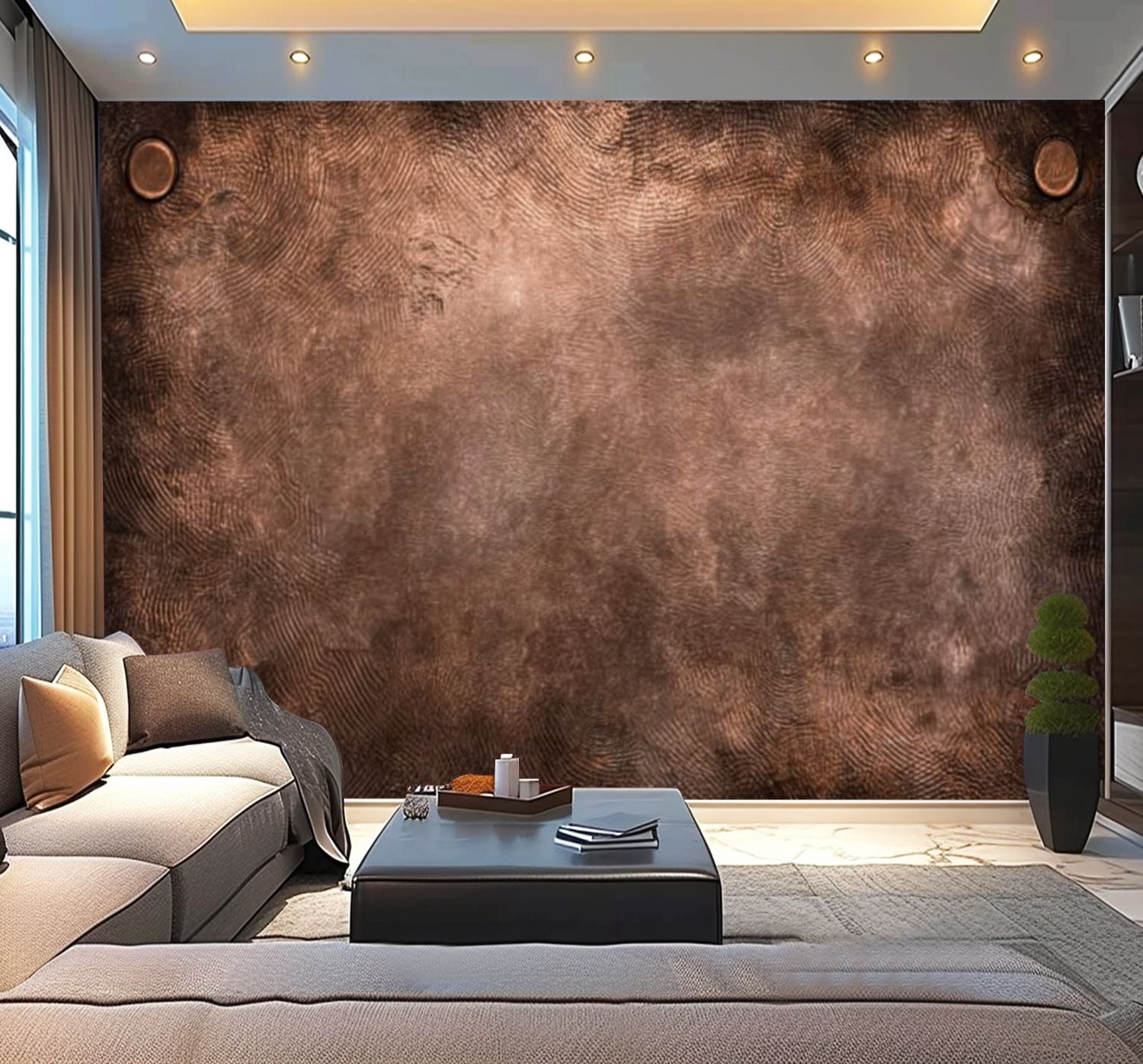 Peel and Stick Wallpaper Aged copper plate texture old worn metal Modern Art Wall Mural Decor Self Adhesive and Removable 100in x 144in