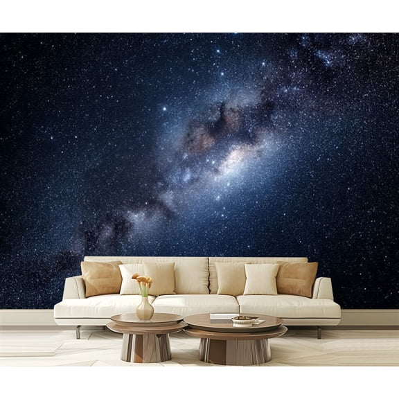 Peel and Stick Wallpaper Amazing spike glowing lucky star Milky Way Galaxy Modern Art Wall Mural Decor Self Adhesive and Removable 69in x 98in