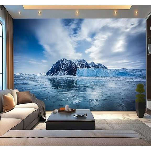 Peel and Stick Wallpaper Arctic spring south Spitsbergen Modern Art Wall Mural Decor Self Adhesive and Removable 100in x 144in