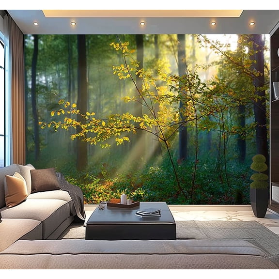 Peel and Stick Wallpaper Autumn forest Modern Art Wall Mural Decor Self Adhesive and Removable 100in x 144in
