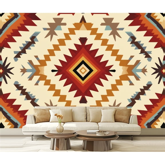 Peel and Stick Wallpaper Aztec Navajo geometric seamless Modern Art Wall Mural Decor Self Adhesive and Removable 69in x 98in