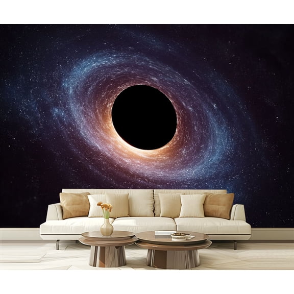 Peel and Stick Wallpaper Black Hole Center Galaxy 3D Modern Art Wall Mural Decor Self Adhesive and Removable 69in x 98in