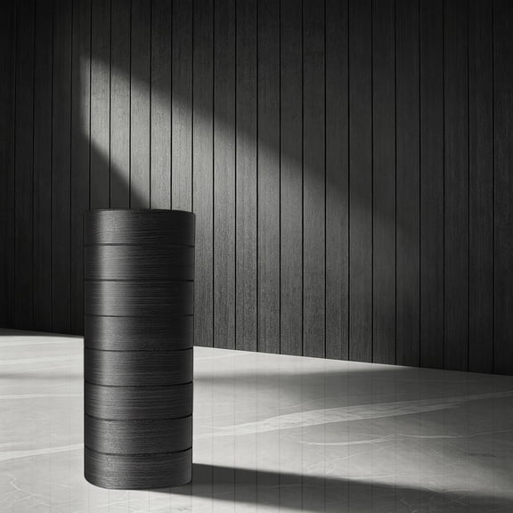 Peel and Stick Wallpaper, Black Oak Slat Panels, 12.9 sq ft