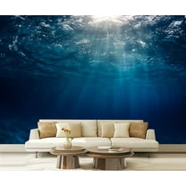 Peel and Stick Wallpaper Blue Modern Art Wall Mural Decor Self Adhesive and Removable 69in x 98in