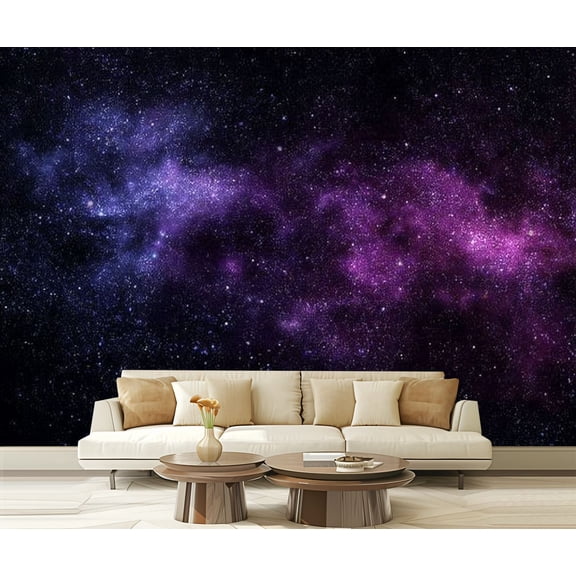 Peel and Stick Wallpaper Blue abstract star nebula Modern Art Wall Mural Decor Self Adhesive and Removable 69in x 98in