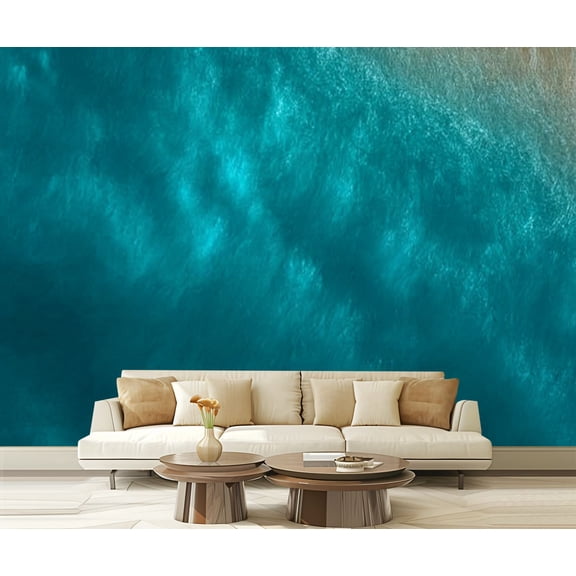 Peel and Stick Wallpaper Blue sea for texture Modern Art Wall Mural Decor Self Adhesive and Removable 69in x 98in