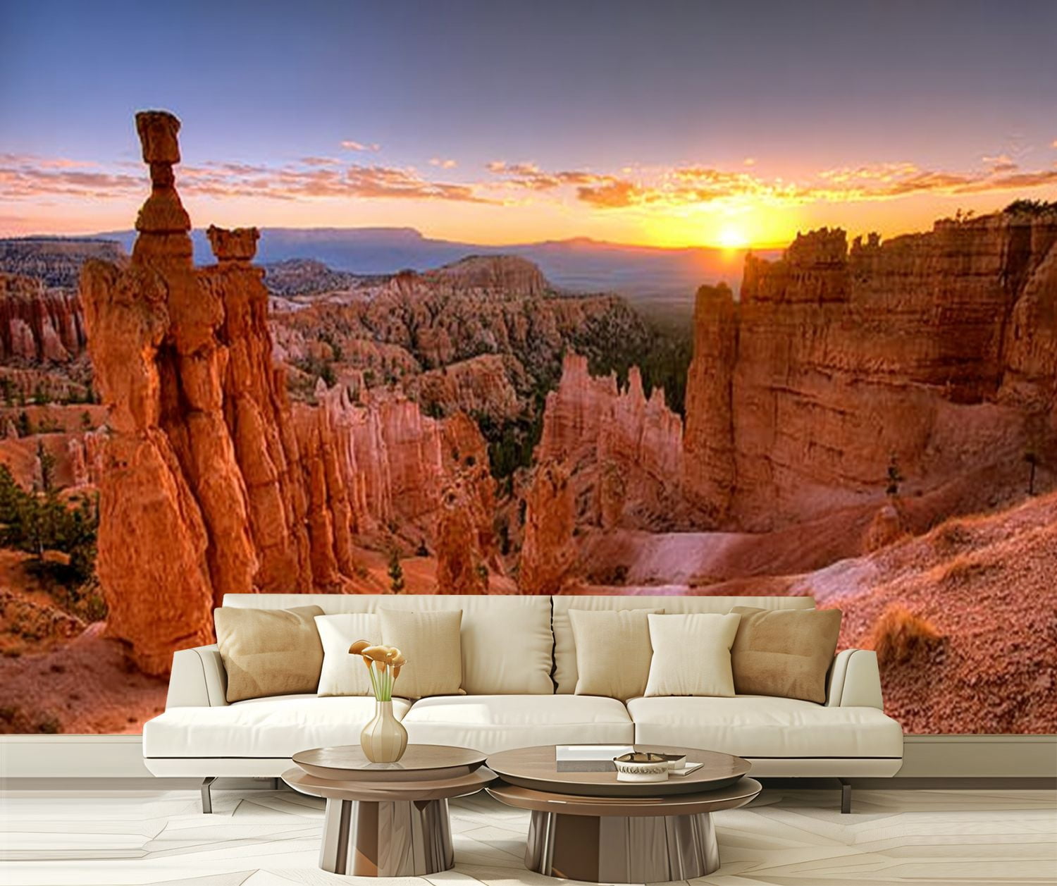 Peel and Stick Wallpaper Bryce Canyon Sunrise Modern Art Wall Mural Decor Self Adhesive and Removable 69in x 98in