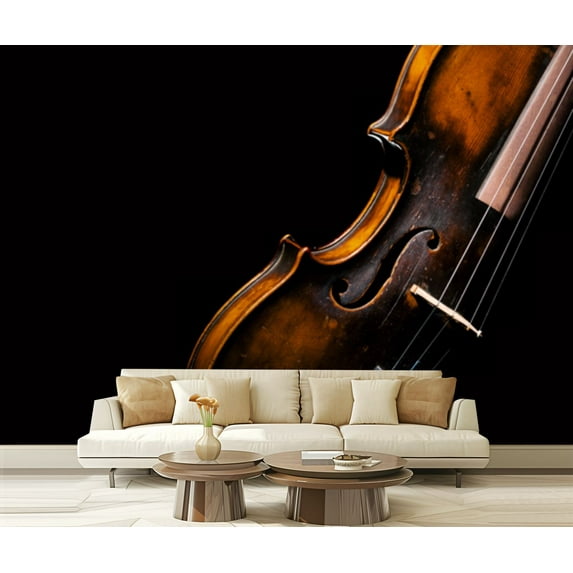 Peel and Stick Wallpaper Canvas Antique Violin Modern Art Wall Mural Decor Self Adhesive and Removable 69in x 98in