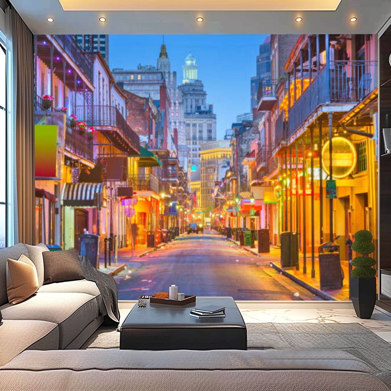 Peel and Stick Wallpaper Canvas Bourbon Street New Orleans Modern Art ...