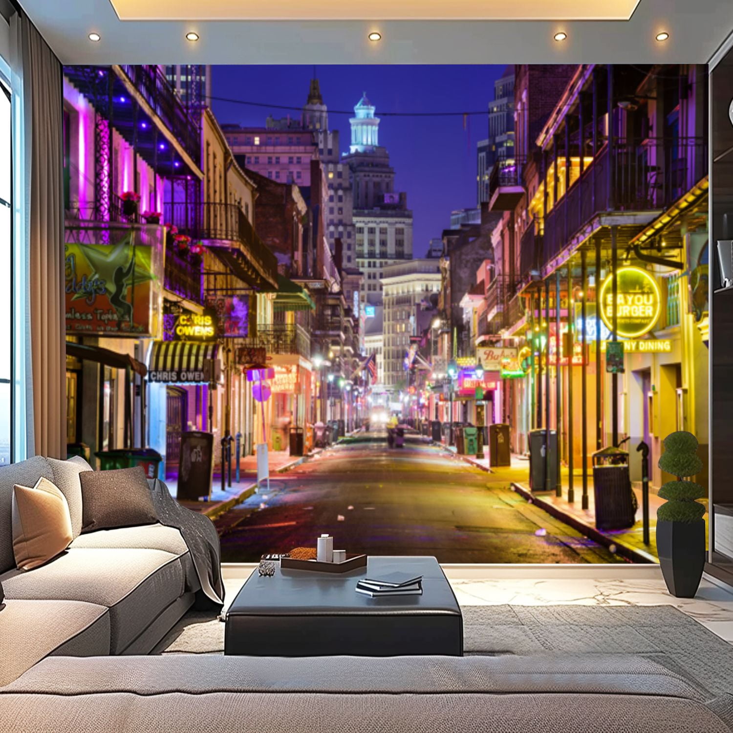 Peel and Stick Wallpaper Canvas Bourbon Street New Orleans Modern Art ...