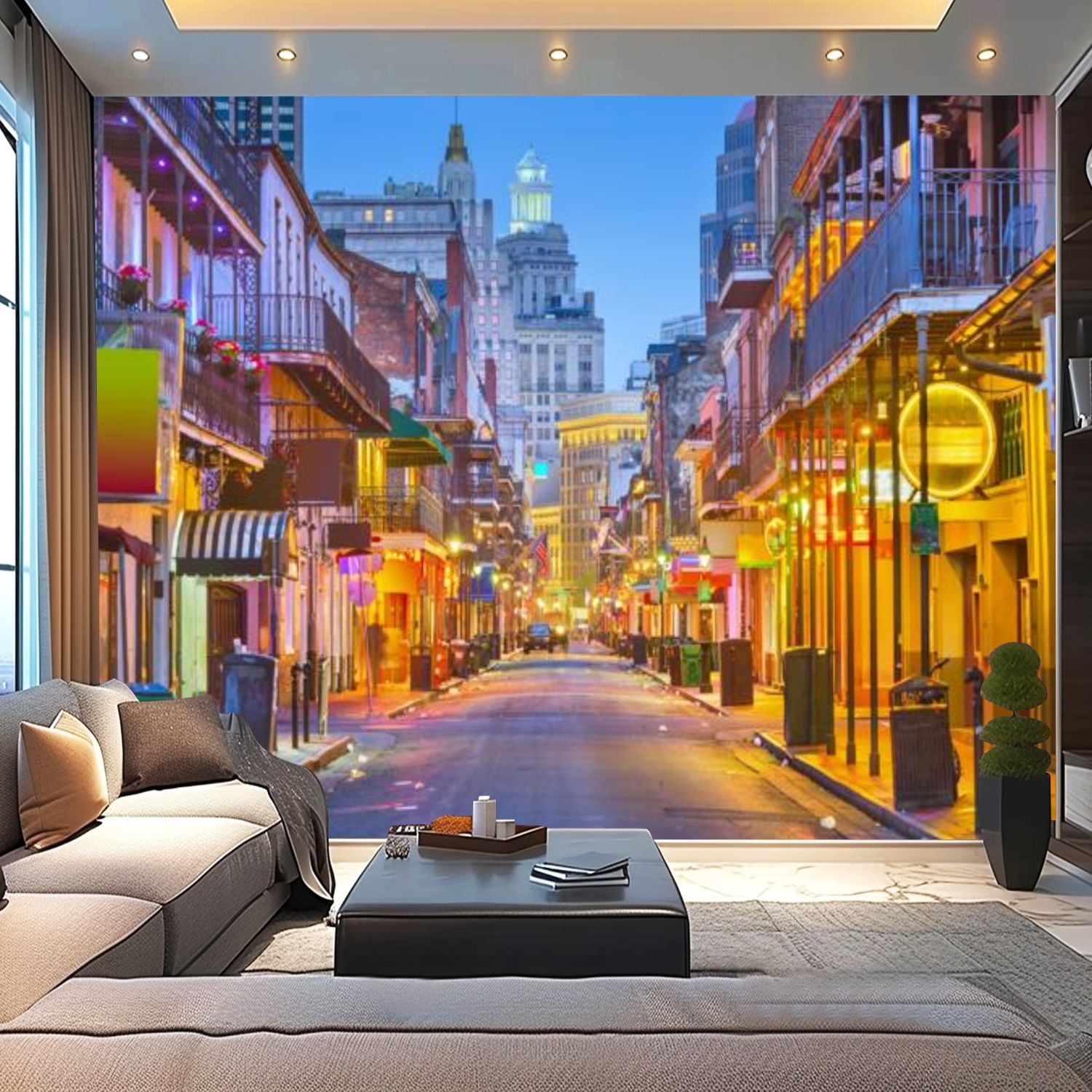 Peel and Stick Wallpaper Canvas Bourbon Street New Orleans Modern Art ...