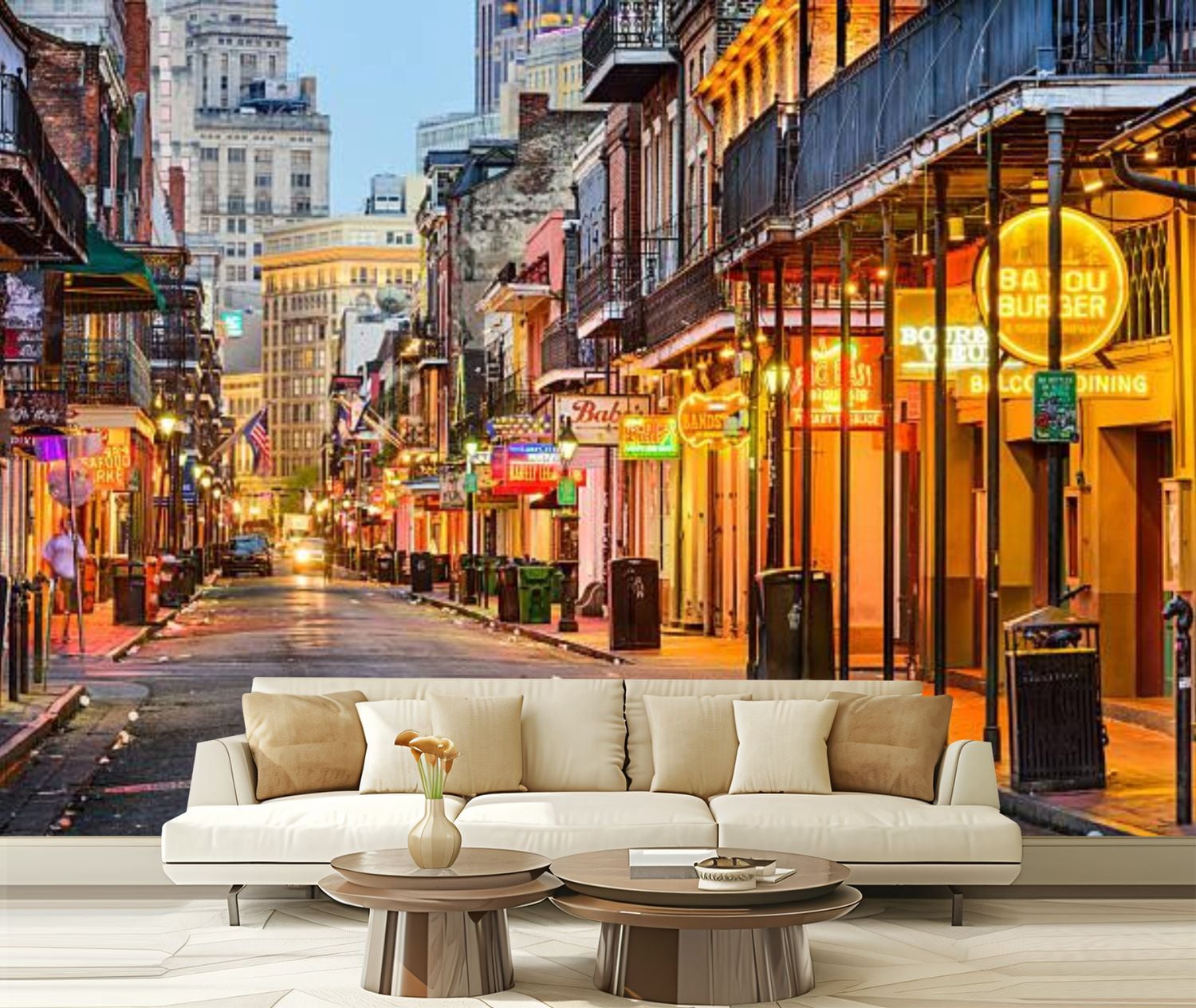 Peel and Stick Wallpaper Canvas Bourbon Street New Orleans Modern Art ...