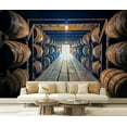 thumbnail image 1 of Peel and Stick Wallpaper Canvas Bourbon barrels aging rickhouse Modern Art Wall Mural Decor Self Adhesive and Removable 69in x 98in, 1 of 6