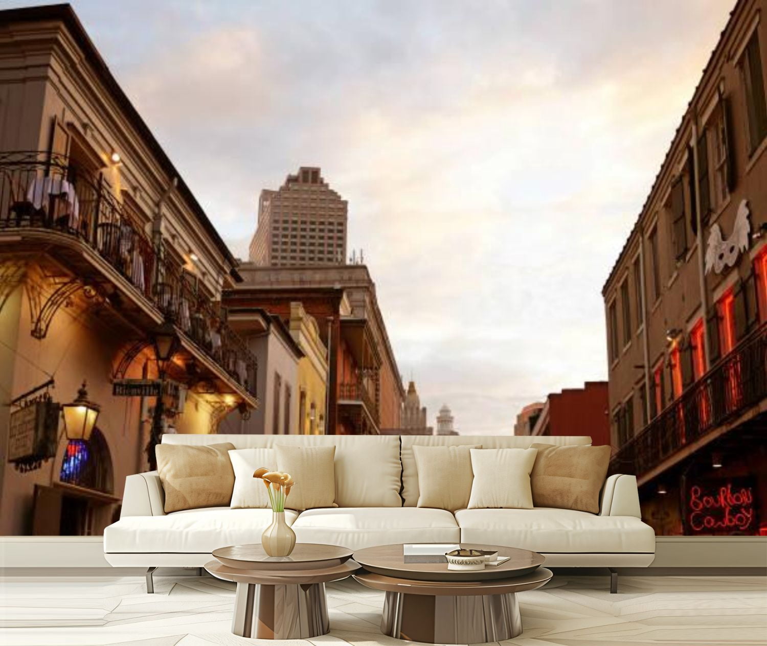 Peel and Stick Wallpaper Canvas Bourbon street New Orleans Modern Art ...