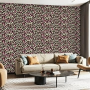 Peel and Stick Wallpaper Canvas Contact Paper Leopard skin animal leathern seamless design colorful leopard Self Adhesive and Removable 24in x 118in