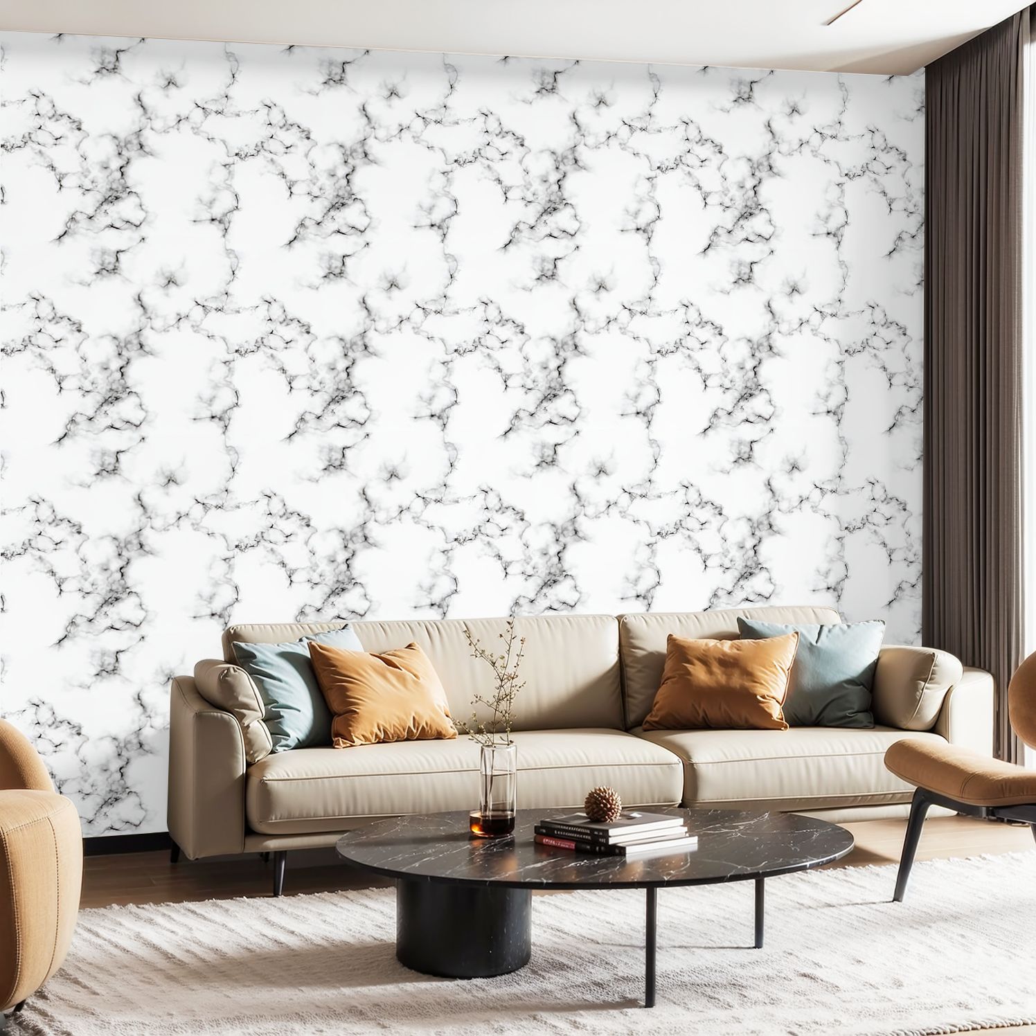 Peel and Stick Wallpaper Canvas Contact Paper Marble Seamless Texture ...