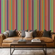 Peel and Stick Wallpaper Canvas Contact Paper Retro seamless stripe bright colors Self Adhesive and Removable 17in x 118in