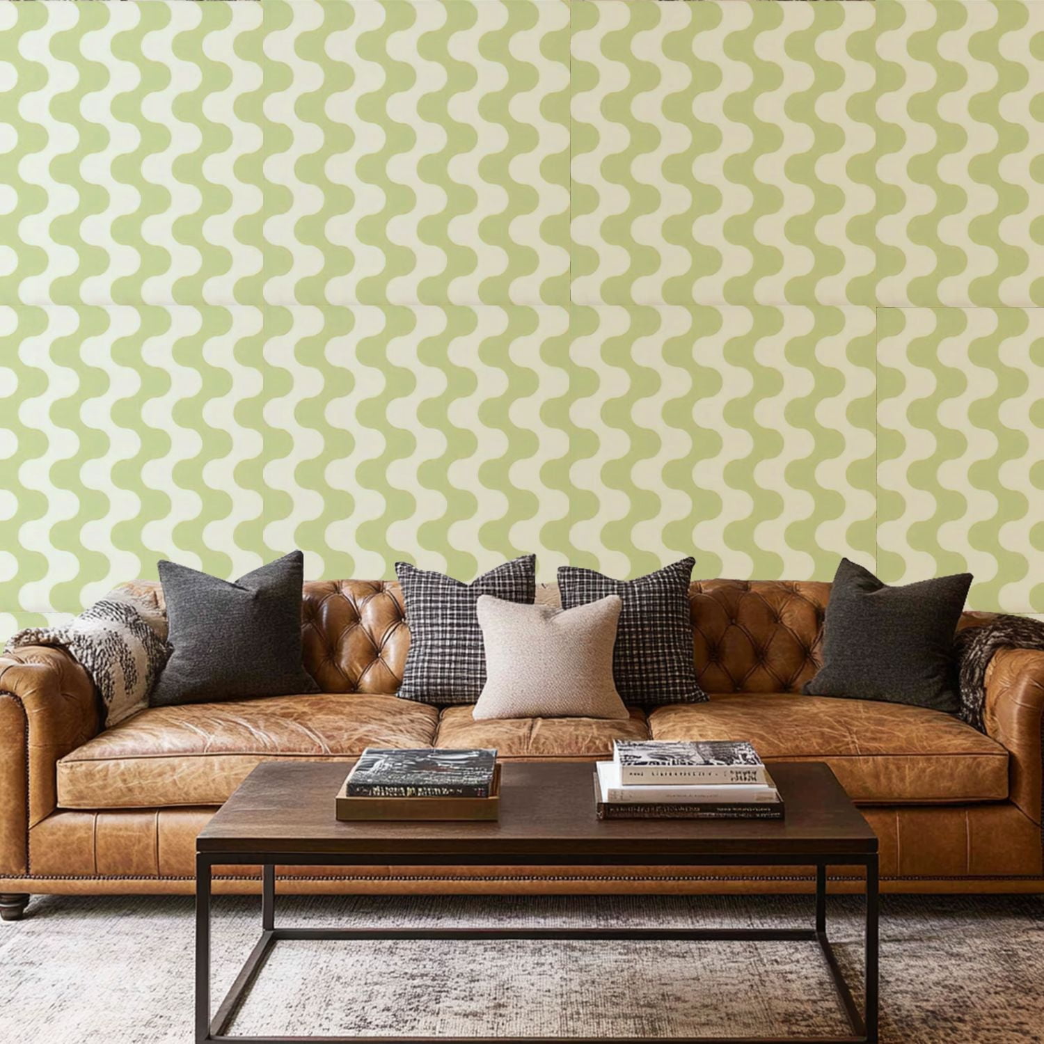 Peel and Stick Wallpaper Canvas Contact Paper Seamless wavy stripes ...