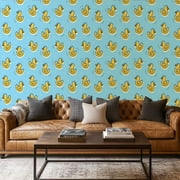 Peel and Stick Wallpaper Canvas Contact Paper seamless yellow duck cute silhouettes Self Adhesive and Removable 17in x 118in