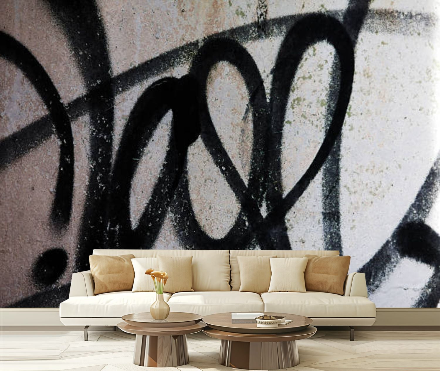Peel and Stick Wallpaper Canvas Detail graffiti Modern Art Wall Mural ...